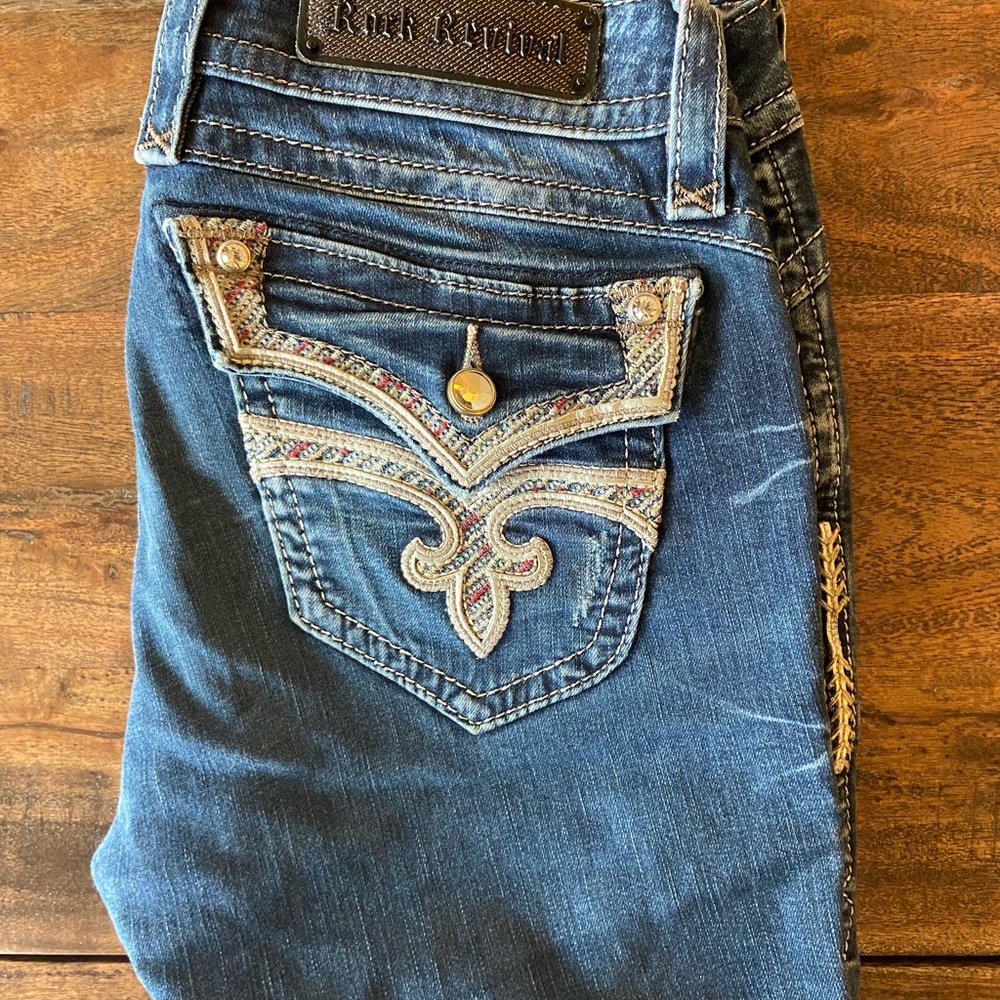 Rock Revival Stephanie jeans size 30 x 34 slim fit boot cut